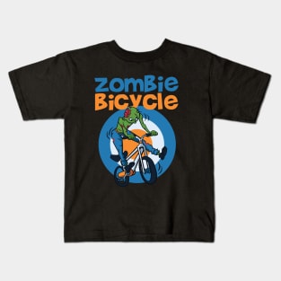 Zombie driving bicycle Kids T-Shirt